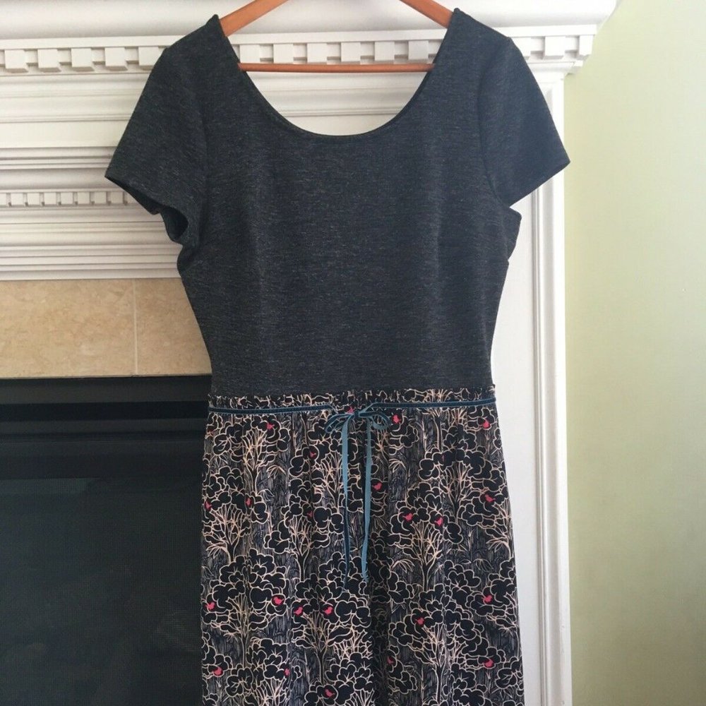 Maison Jules Black and Multicolor Floral Dress